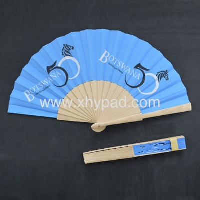 Customized Logo Colorful Company Promotion Wood Hand Fan