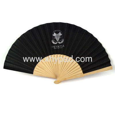 Solid Color Logo Customization Promotion Wood Hand Fan
