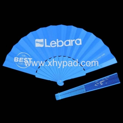 Promotional Logo Solid Color Labara Plastic Folding Fan