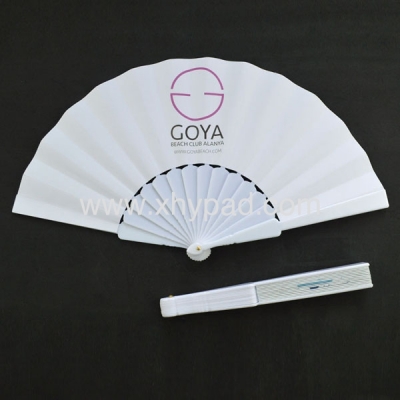 Promotional Logo Solid Color GOYA Plastic Folding Fan