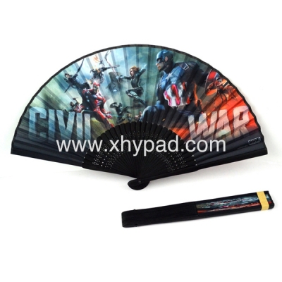 Marvel Promotional Gift Fabric Bamboo Hand Fan